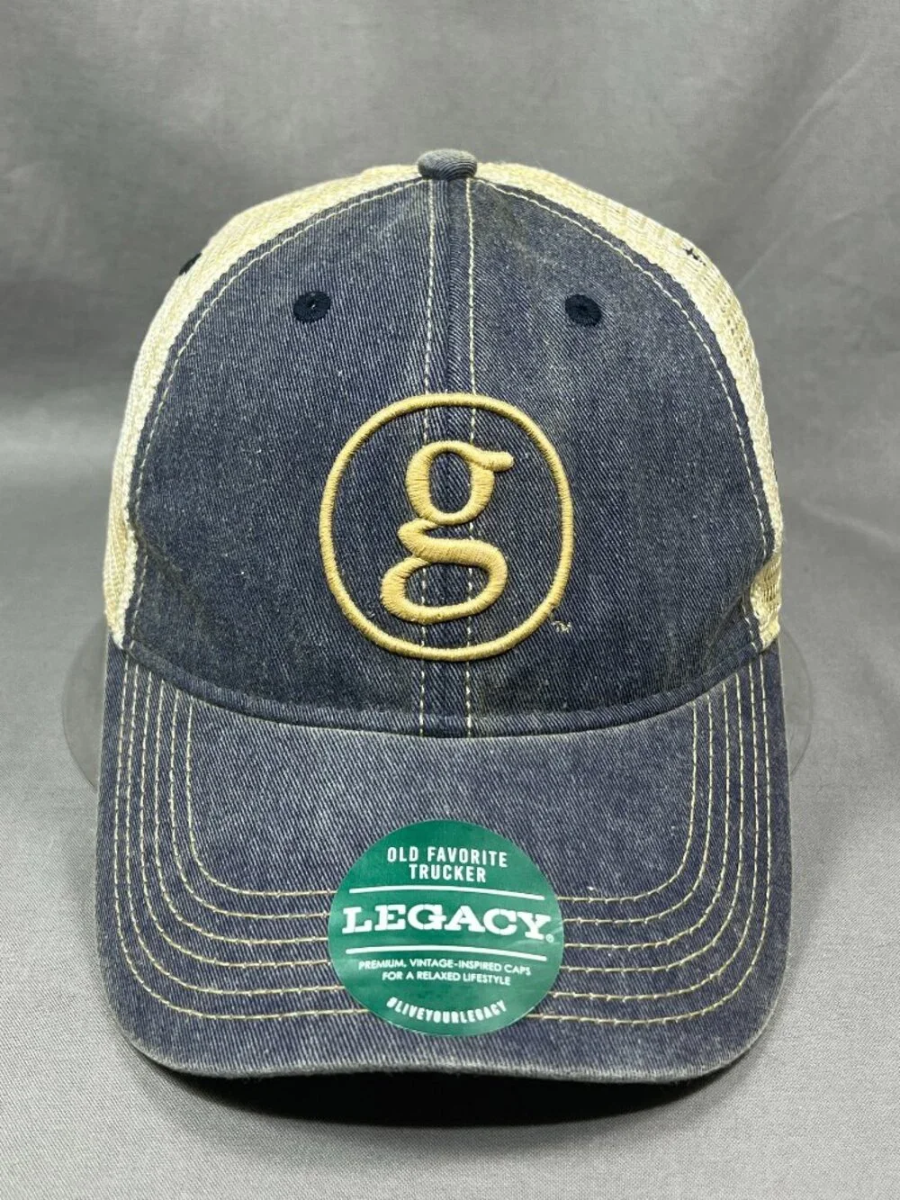 Garth Brooks Concert Notre Dame Legacy Trucker Hat Blue Cream Snapback Dad Cap